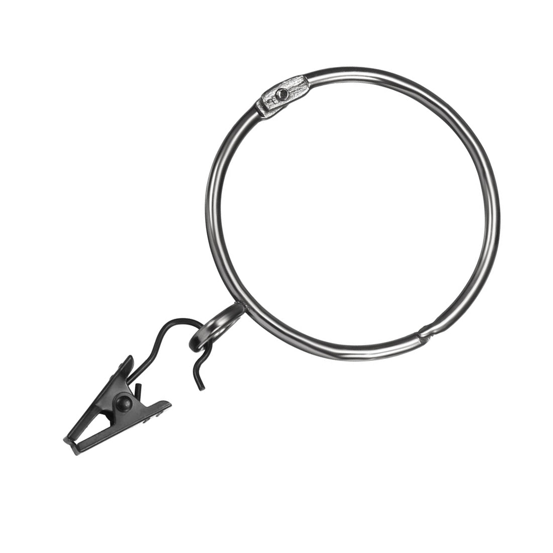 uxcell Uxcell 8 Pack Vorhang Clip Ring Gardine Dusche Ring mit Klemme schwarz 1,93" Innendmr.