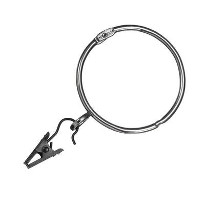 Harfington Uxcell 8 Pack Vorhang Clip Ring Gardine Dusche Ring mit Klemme schwarz 1,93" Innendmr.