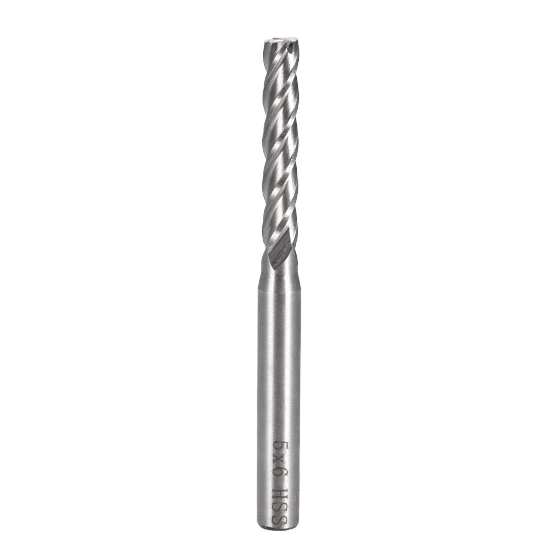 uxcell Uxcell 5mm Cutting HSSAL Spiral Drill Bit Straight End Mill Cutter 4 Flute with 6mm Shank