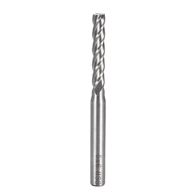 Harfington Uxcell 5mm Cutting HSSAL Spiral Drill Bit Straight End Mill Cutter 4 Flute with 6mm Shank