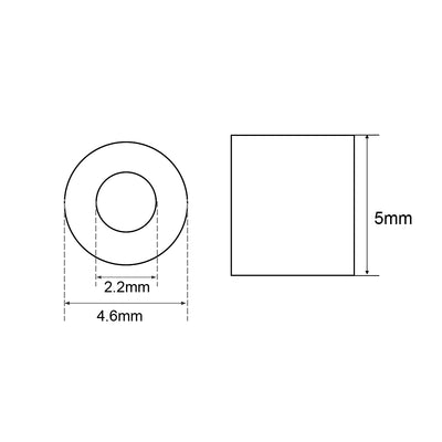 Harfington Uxcell M2 Aluminum Sleeve Crimp 2mm(5/64 In) Steel Wire Rope Button Stop 5 Pcs