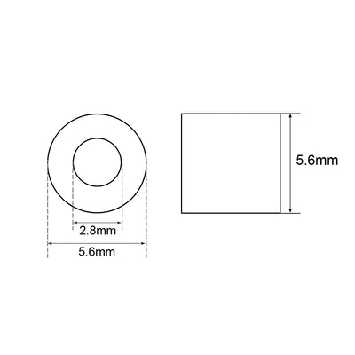 Harfington Uxcell M2.5 Aluminum Sleeve Crimp 2.5mm(3/32 In) Steel Wire Rope Button Stop 5 Pcs