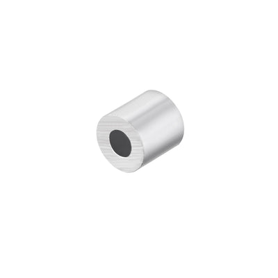 Harfington Uxcell M2.5 Aluminum Sleeve Crimp 2.5mm(3/32 In) Steel Wire Rope Button Stop 5 Pcs