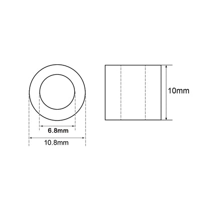 Harfington Uxcell M6 Aluminum Sleeve Crimp 6mm(15/64 In) Steel Wire Rope Button Stop 30 Pcs