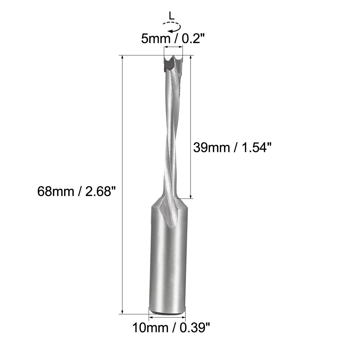 uxcell Uxcell Brad Point Drill Bits for Wood 5mm x 68mm Left Turning Carbide for Woodworking Carpentry Drilling Tool