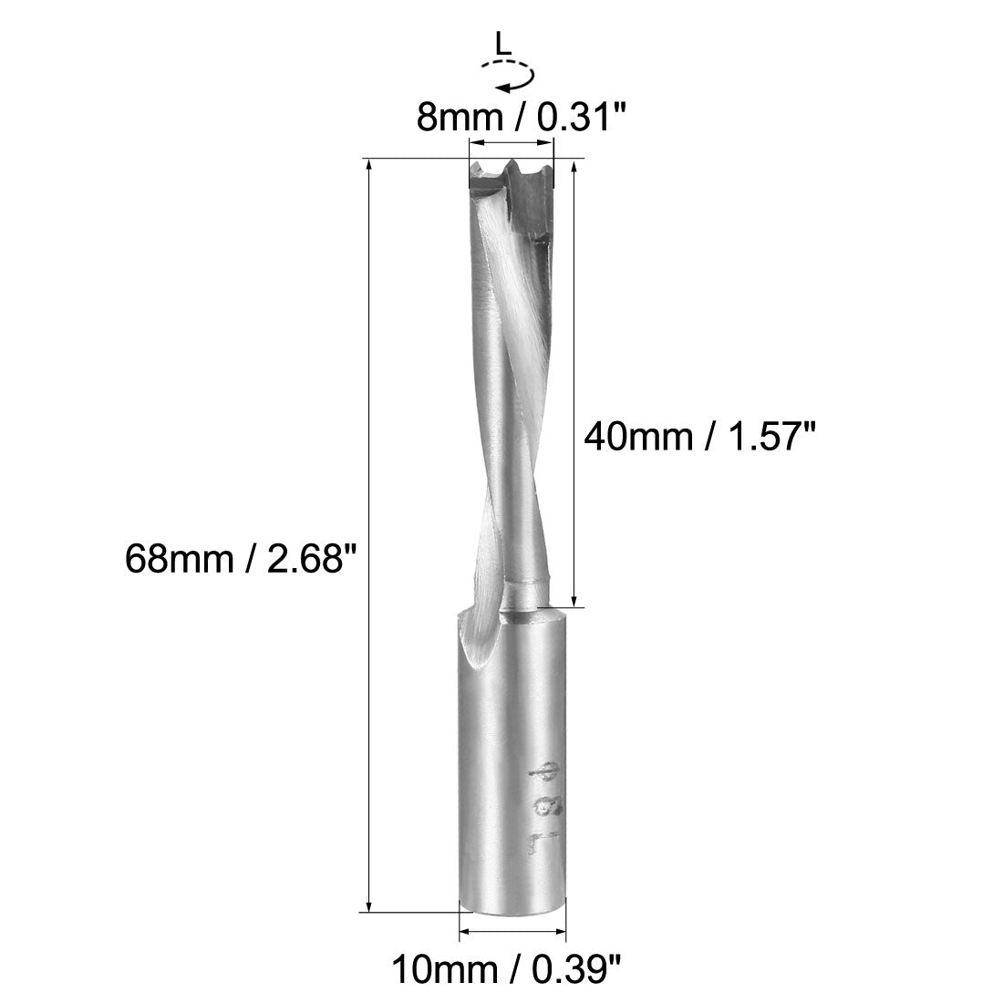 uxcell Uxcell Brad Point Drill Bits for Wood 8mm x 68mm Left Turning Carbide for Woodworking Carpentry Drilling Tool