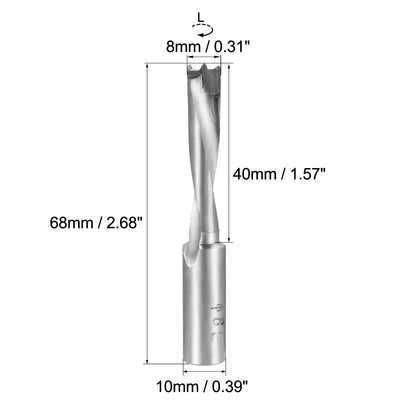 Harfington Uxcell Brad Point Drill Bits for Wood 8mm x 68mm Left Turning Carbide for Woodworking Carpentry Drilling Tool