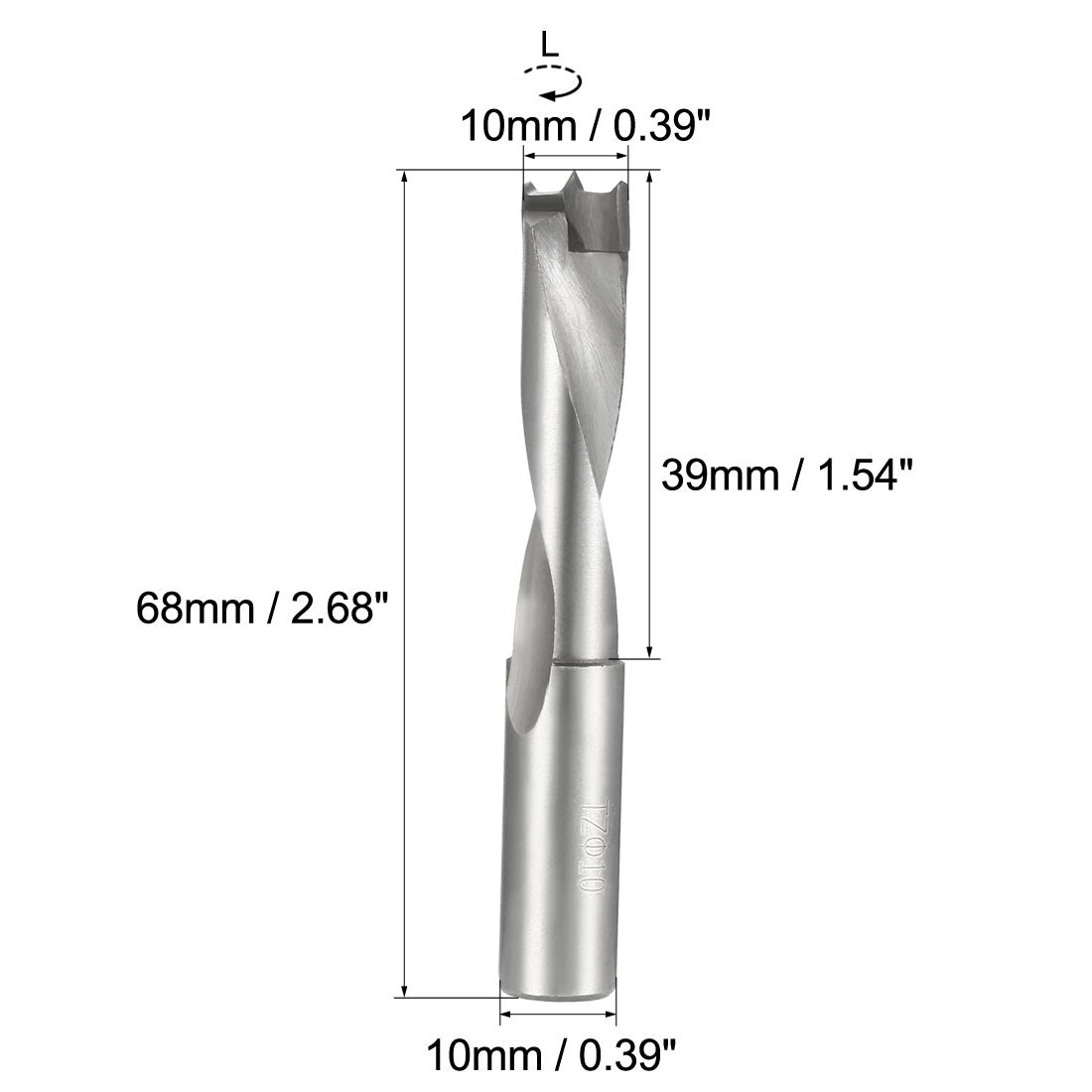 uxcell Uxcell Brad Point Drill Bits for Wood 10mm x 68mm Left Turning Carbide for Woodworking Carpentry Drilling Tool