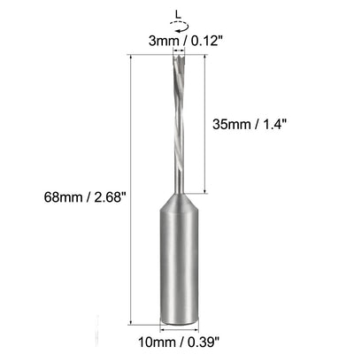 Harfington Uxcell Brad Point Drill Bits for Wood 3mm x 68mm Left Turning Carbide for Woodworking Carpentry Drilling Tool