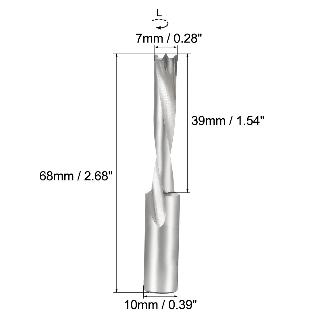 uxcell Uxcell Brad Point Drill Bits for Wood 7mm x 68mm Left Turning Carbide for Woodworking Carpentry Drilling Tool