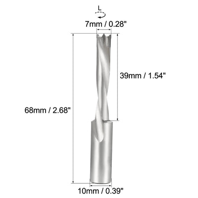 Harfington Uxcell Brad Point Drill Bits for Wood 7mm x 68mm Left Turning Carbide for Woodworking Carpentry Drilling Tool