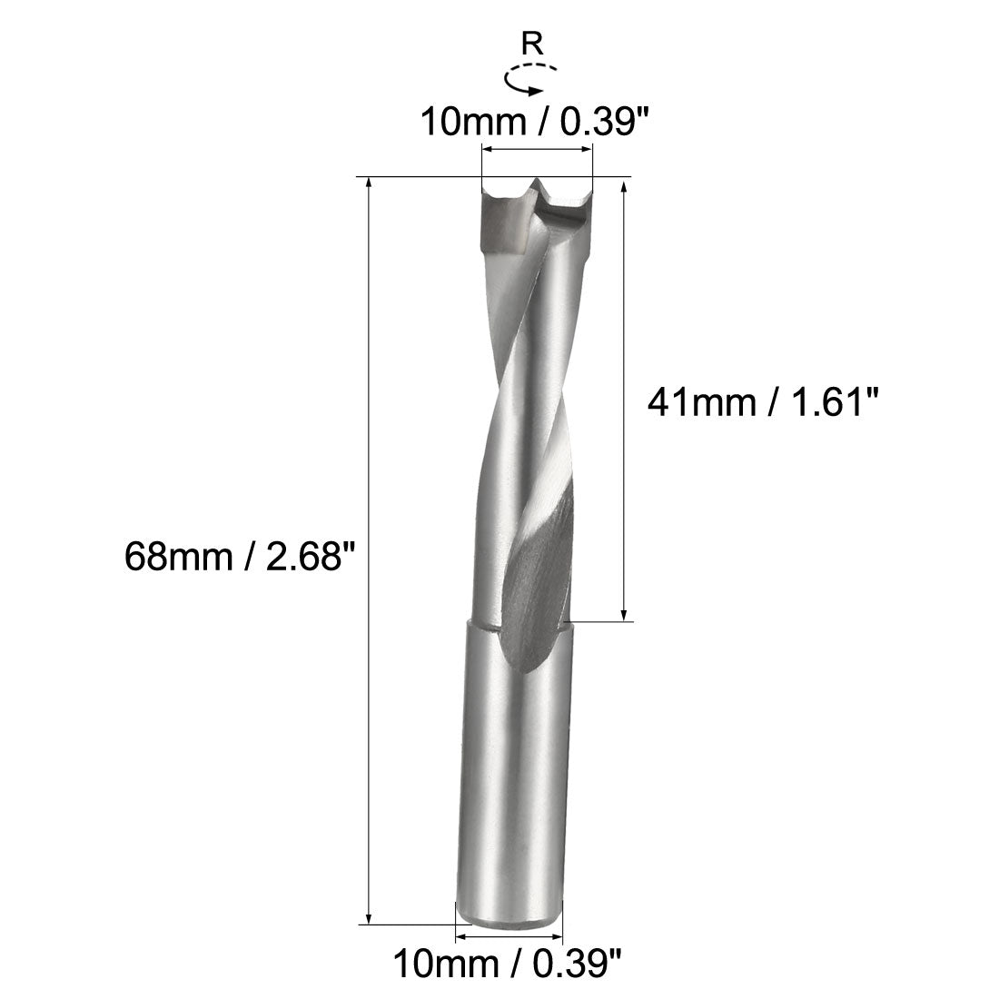 uxcell Uxcell Brad Point Drill Bits for Wood 10mm x 68mm Right Turning Carbide for Woodworking Carpentry Drilling Tool