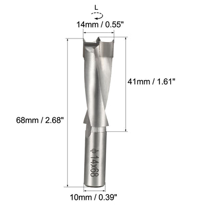 Harfington Uxcell Brad Point Drill Bits for Wood 14mm x 68mm Left Turning Carbide for Woodworking Carpentry Drilling Tool