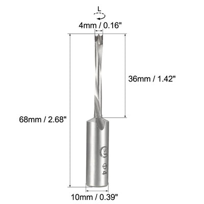 Harfington Uxcell Brad Point Drill Bits for Wood 4mm x 68mm Left Turning Carbide for Woodworking Carpentry Drilling Tool