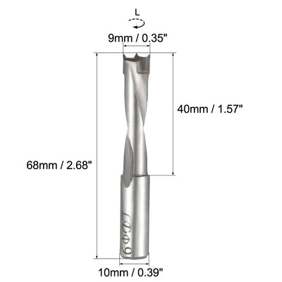 Harfington Uxcell Brad Point Drill Bits for Wood 9mm x 68mm Left Turning Carbide for Woodworking Carpentry Drilling Tool