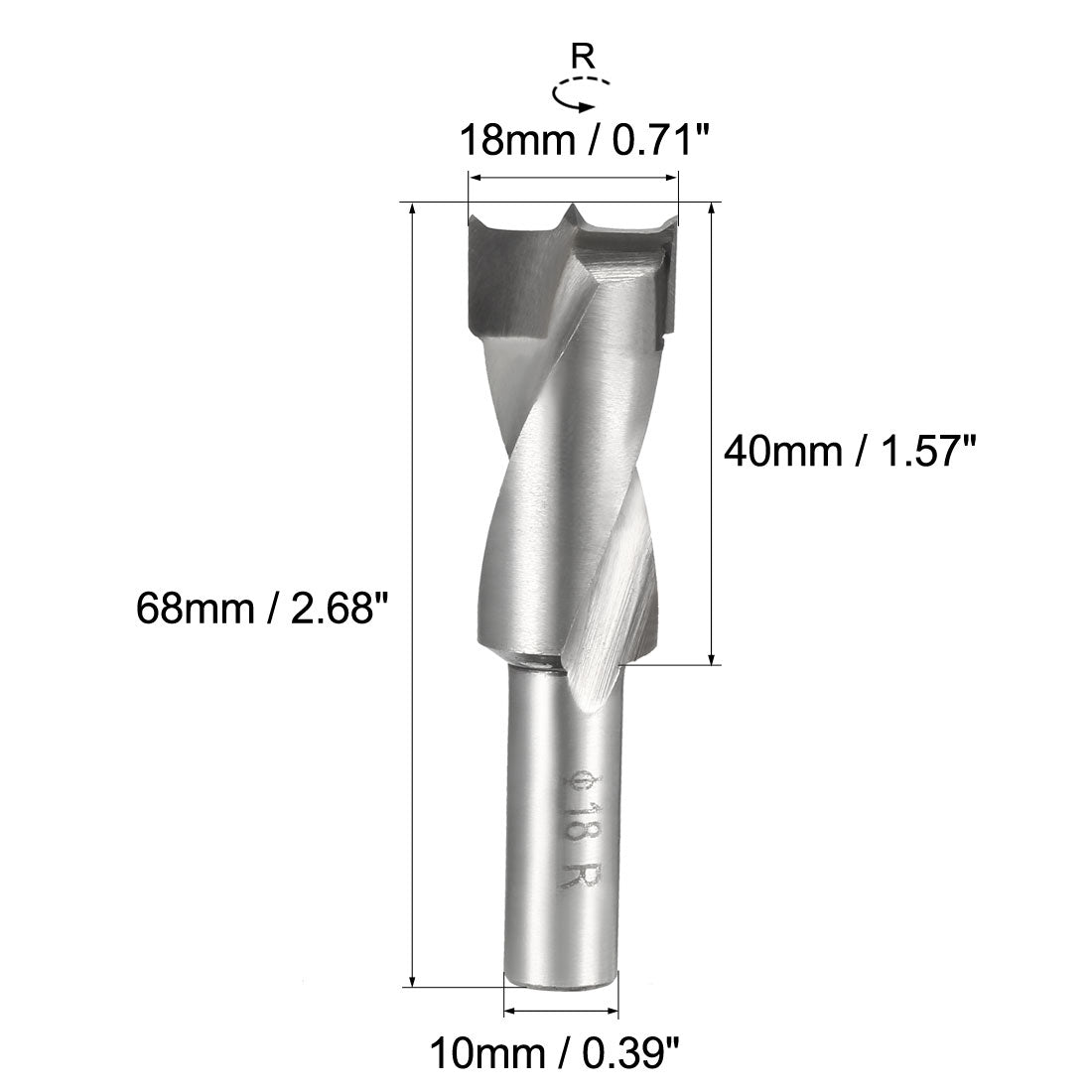 uxcell Uxcell Brad Point Drill Bits for Wood 18mm x 68mm Right Turning Carbide for Woodworking Carpentry Drilling Tool