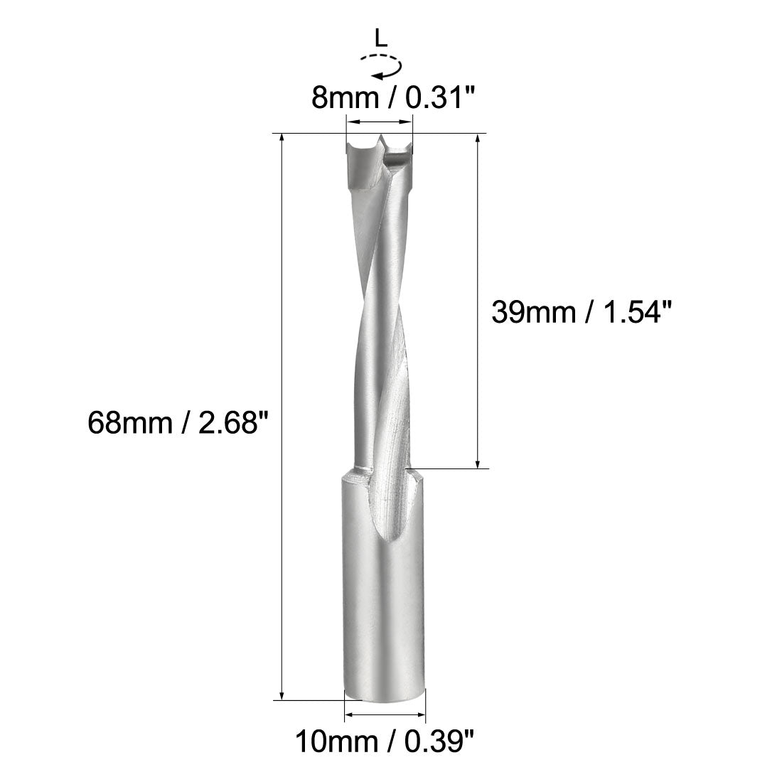 uxcell Uxcell Brad Point Drill Bits for Wood 8mm x 68mm Right Turning Carbide for Woodworking Carpentry Drilling Tool