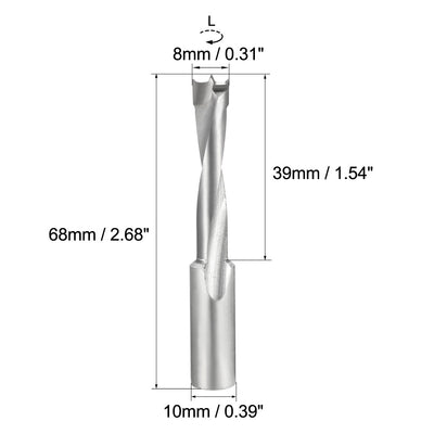 Harfington Uxcell Brad Point Drill Bits for Wood 8mm x 68mm Right Turning Carbide for Woodworking Carpentry Drilling Tool