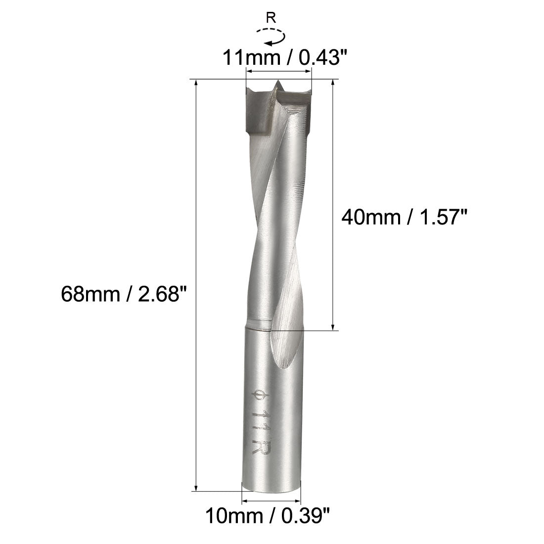 uxcell Uxcell Brad Point Drill Bits for Wood 11mm x 68mm Right Turning Carbide for Woodworking Carpentry Drilling Tool