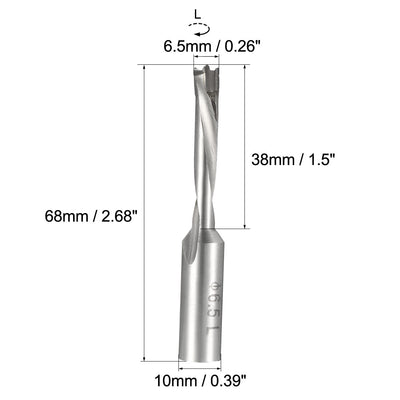 Harfington Uxcell Brad Point Drill Bits for Wood 6.5mm x 68mm Left Turning Carbide for Woodworking Carpentry Drilling Tool