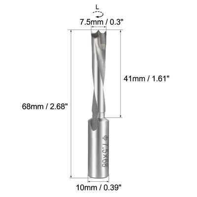 Harfington Uxcell Brad Point Drill Bits for Wood 7.5mm x 68mm Left Turning Carbide for Woodworking Carpentry Drilling Tool