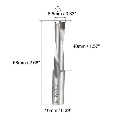 Harfington Uxcell Brad Point Drill Bits for Wood 8.5mm x 68mm Left Turning Carbide for Woodworking Carpentry Drilling Tool