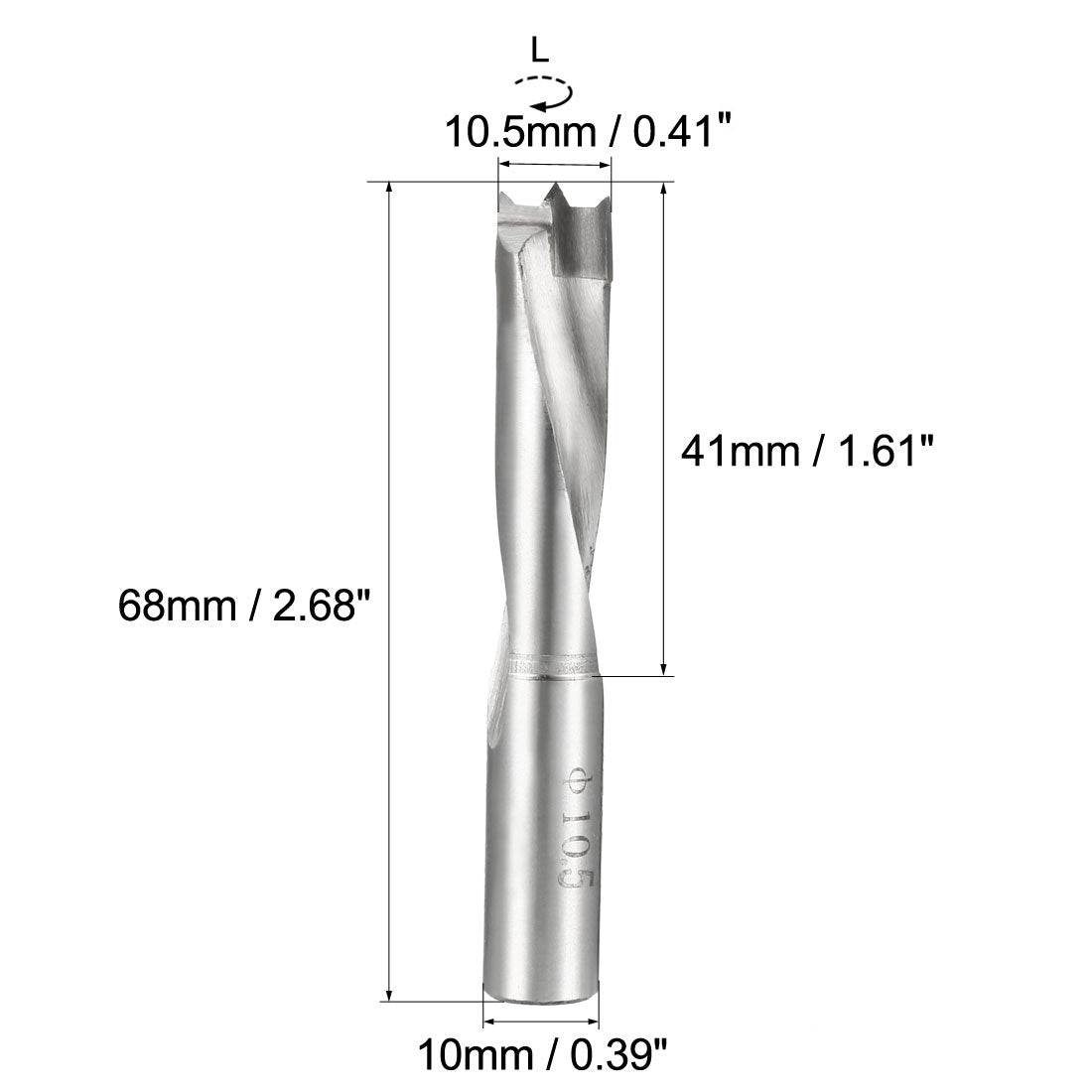 uxcell Uxcell Brad Point Drill Bits for Wood 10.5mm x 68mm Left Turning Carbide for Woodworking Carpentry Drilling Tool