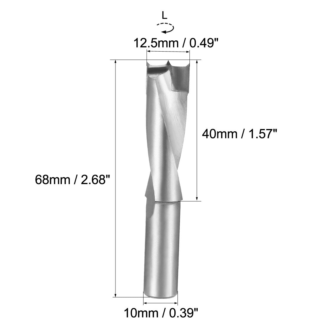 uxcell Uxcell Brad Point Drill Bits for Wood 12.5mm x 68mm Left Turning Carbide for Woodworking Carpentry Drilling Tool