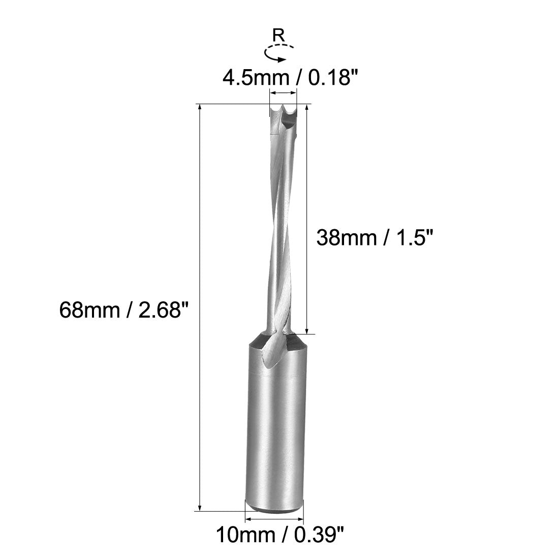 uxcell Uxcell Brad Point Drill Bits for Wood 4.5mm x 68mm Right Turning Carbide for Woodworking Carpentry Drilling Tool