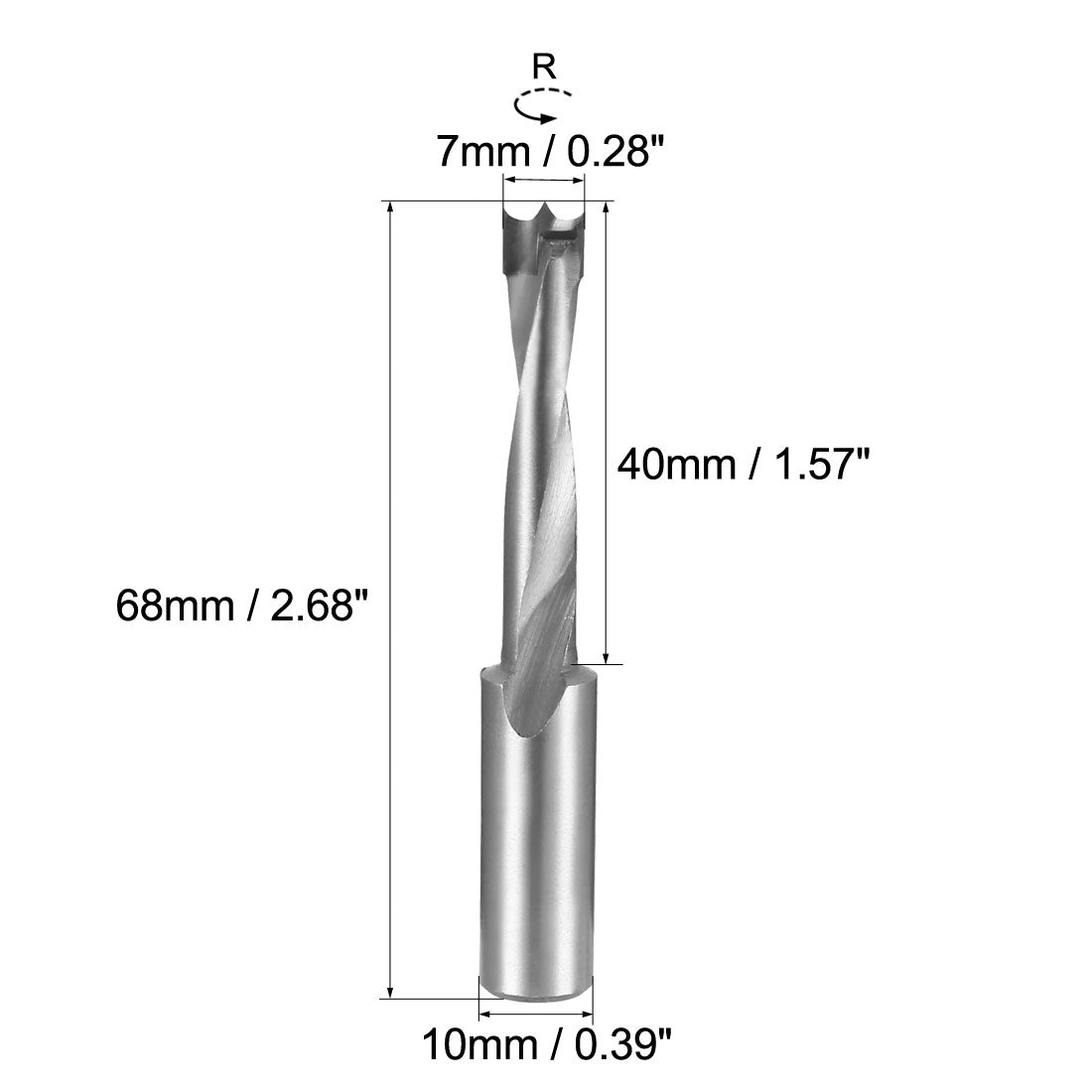 uxcell Uxcell Brad Point Drill Bits for Wood 7mm x 68mm Right Turning Carbide for Woodworking Carpentry Drilling Tool