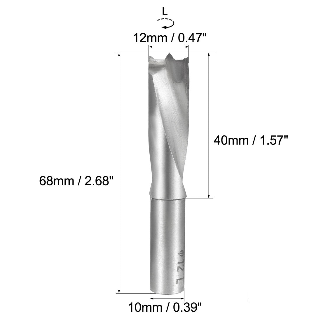 uxcell Uxcell Brad Point Drill Bits for Wood 12mm x 68mm Left Turning Carbide for Woodworking Carpentry Drilling Tool