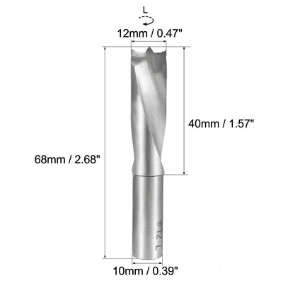 Harfington Uxcell Brad Point Drill Bits for Wood 12mm x 68mm Left Turning Carbide for Woodworking Carpentry Drilling Tool