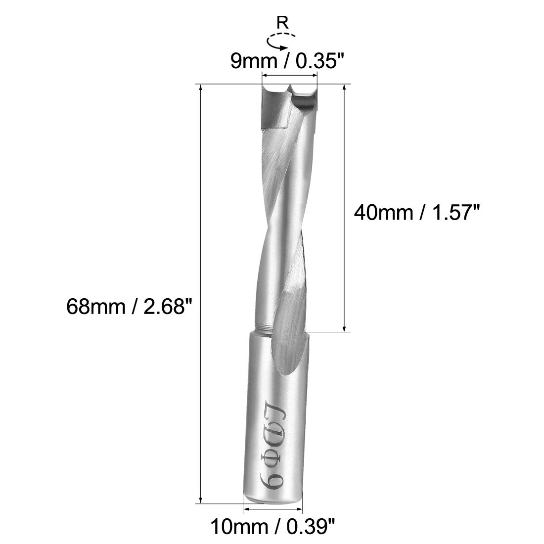 uxcell Uxcell Brad Point Drill Bits for Wood 9mm x 68mm Right Turning Carbide for Woodworking Carpentry Drilling Tool