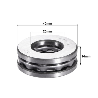 Harfington Uxcell 51204 Single Direction Thrust Ball Bearings Flat Seat Chromium,20x40x14mm 1pcs