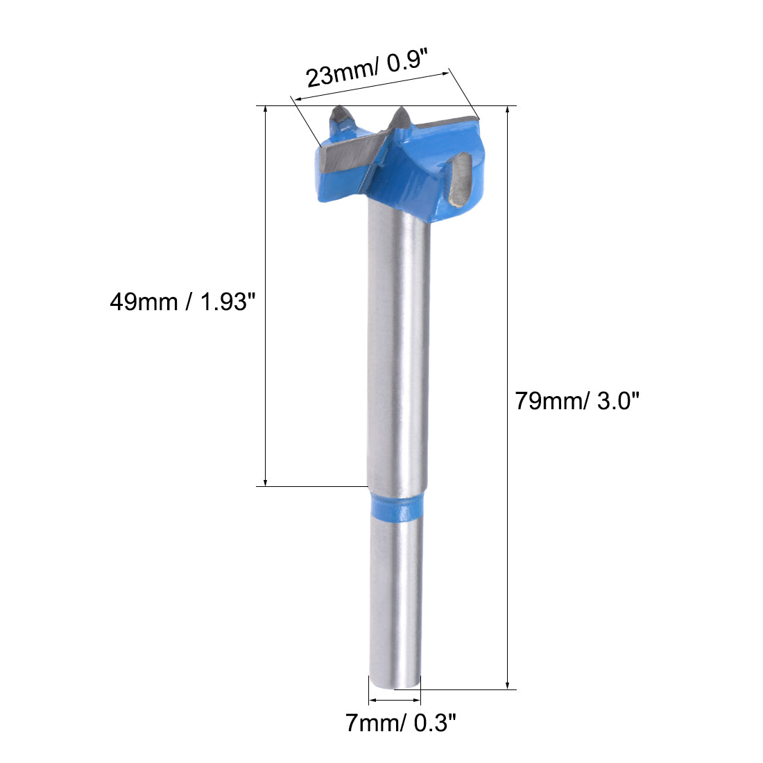 uxcell Uxcell Forstner Wood Boring Drill Bits 23mm Dia Hole Saw Carbide Round Shank Cutting for Hinge Plywood MDF CNC Tool