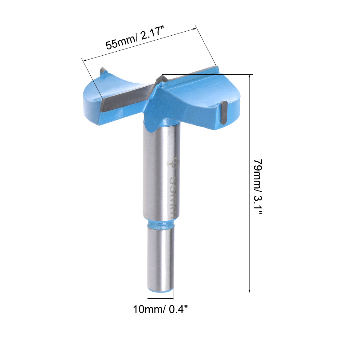 Uxcell Uxcell Forstner Wood Boring Drill Bits 65mm Dia Hole Saw Carbide Tip Round Shank Cutting for Hinge Plywood MDF CNC Tool