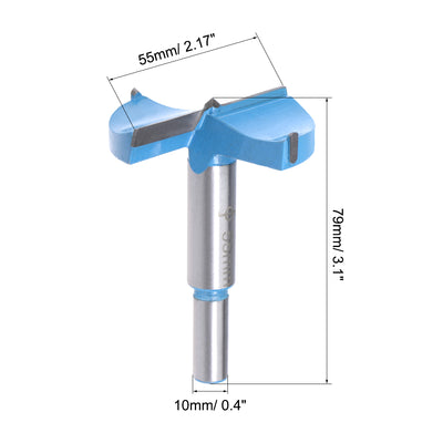 Harfington Uxcell Forstner Wood Boring Drill Bits 65mm Dia Hole Saw Carbide Tip Round Shank Cutting for Hinge Plywood MDF CNC Tool