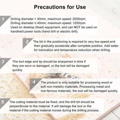 Harfington Uxcell Forstner Wood Boring Drill Bits 65mm Dia Hole Saw Carbide Tip Round Shank Cutting for Hinge Plywood MDF CNC Tool