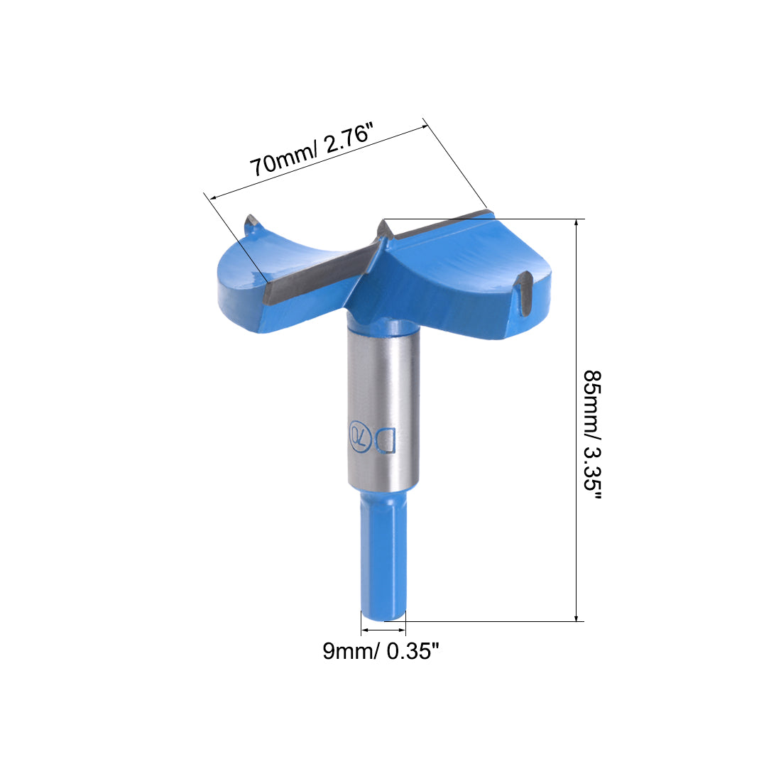 uxcell Uxcell Forstner Wood Boring Drill Bits 70mm Dia Hole Saw Carbide Hex Shank Cutting for Hinge Plywood MDF CNC Tool