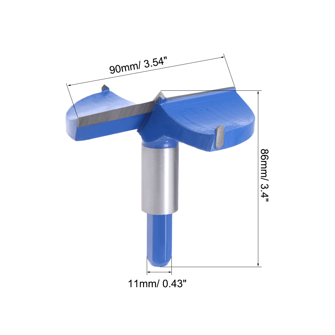 uxcell Uxcell Forstner Wood Boring Drill Bits 90mm Dia Hole Saw Carbide Round Shank Cutting for Hinge Plywood MDF CNC Tool