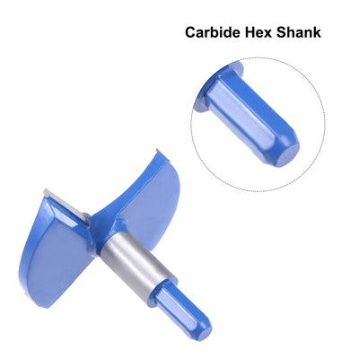 Harfington Uxcell Forstner Wood Boring Drill Bits 90mm Dia Hole Saw Carbide Round Shank Cutting for Hinge Plywood MDF CNC Tool