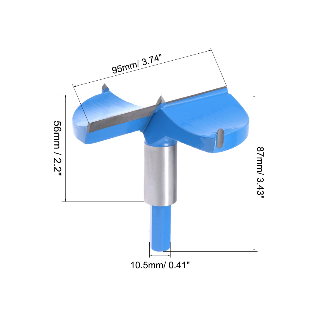 uxcell Uxcell Forstner Wood Boring Drill Bits 95mm Dia Hole Saw Carbide Hex Shank Cutting for Hinge Plywood MDF CNC Tool