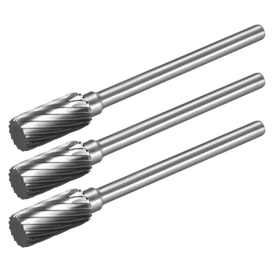 Harfington Uxcell Tungsten Carbide Single Cut Rotary Burrs File Cylinder Shape w 1/8" Shank 3pcs