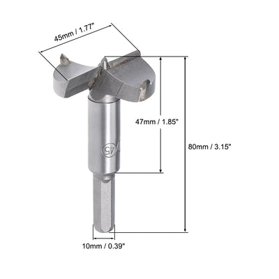 Harfington Forstner Wood Boring Drill Bits Hole Saw Carbide Tip Hexagon Shank Cutting for Hinge Plywood MDF CNC Tool