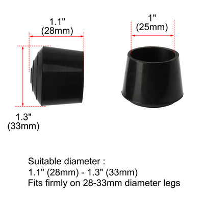 Harfington Uxcell Rubber Leg Cap Tip Cup Feet Cover 25mm 1" Inner Dia 9pcs for Furniture Table