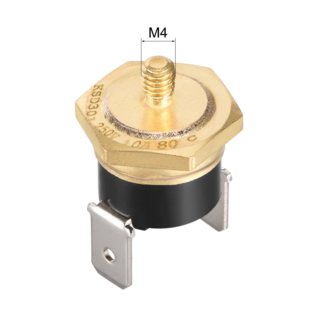 uxcell Uxcell KSD301 Thermostat, Temperaturregler 80°C Kupfer M4 normalerweise Geschlossen N.C. 10A