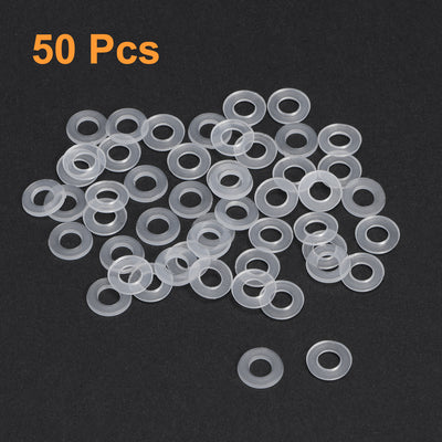 Harfington Uxcell White Nylon Flat Washers for Screws Bolts 50PCS