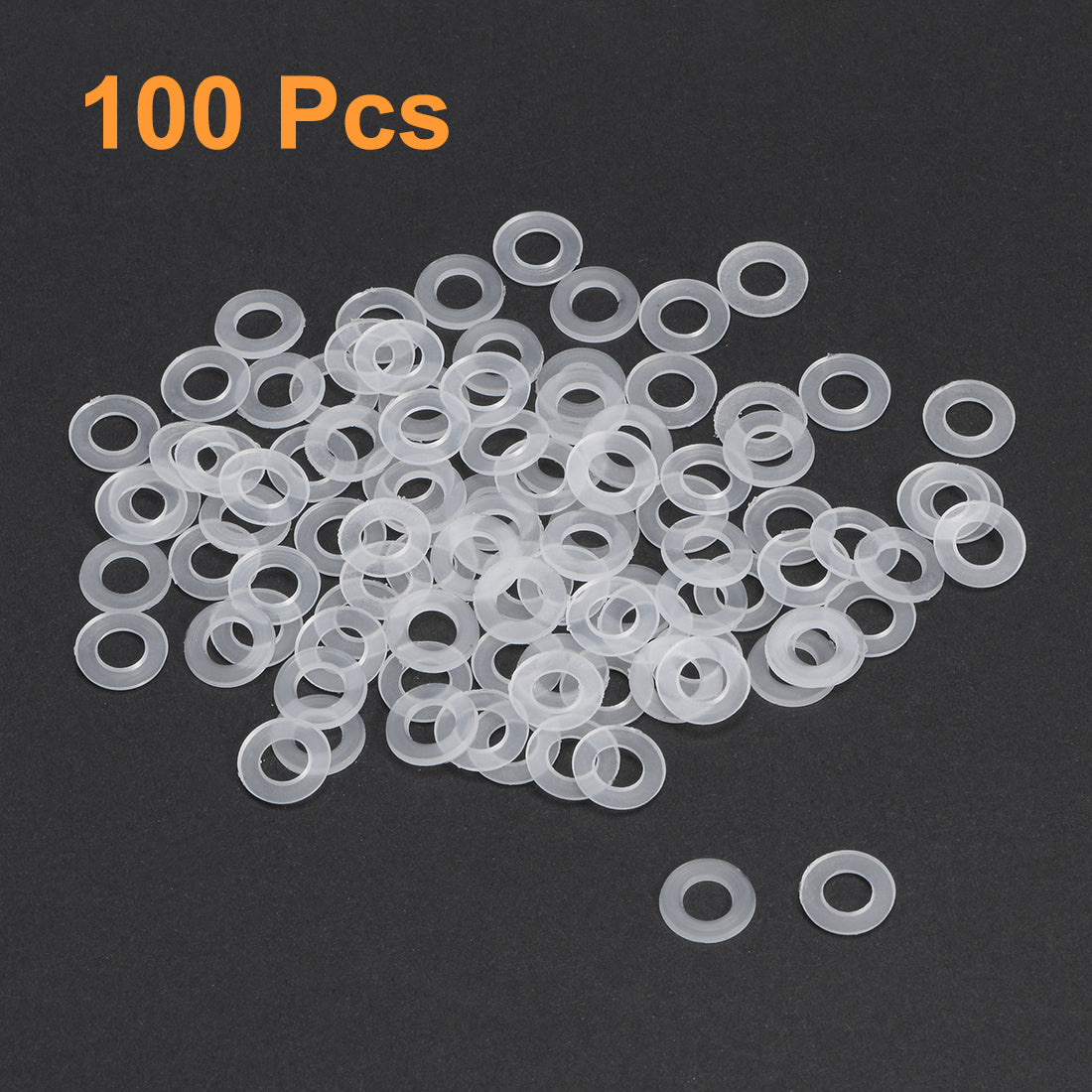 uxcell Uxcell 100Stk. Nylon Flache Unterlegscheiben Schraubenbolzen 8mm OD 1mm dick klar