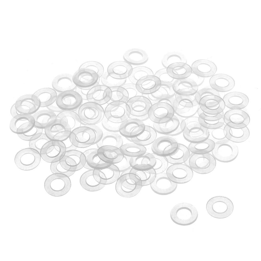 uxcell Uxcell 100Stk. Nylon Flache Unterlegscheiben Schraubenbolzen 8mm OD 1mm dick klar