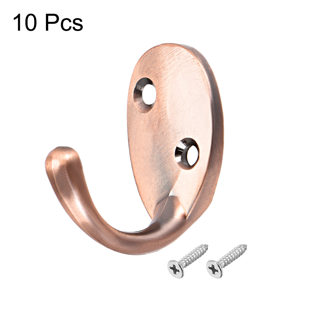 uxcell Uxcell 10 Pcs Wall Mounted Hook Robe Hooks Single Coat Hanger, Zinc Alloy, Copper Tone